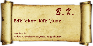 Böcker Kájusz névjegykártya